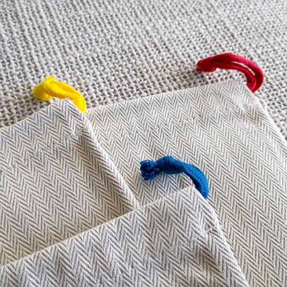 Set x3 HERMÈS LE BAIN Toiletry Makeup bag Twill canvas Beige 3 diff colors | NEW - Picture 8 of 9